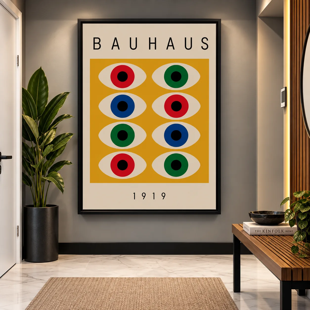 Quadro Decorativo Bauhaus 1919 Colorido | Arte Geométrica Abstrata e Design Modernista