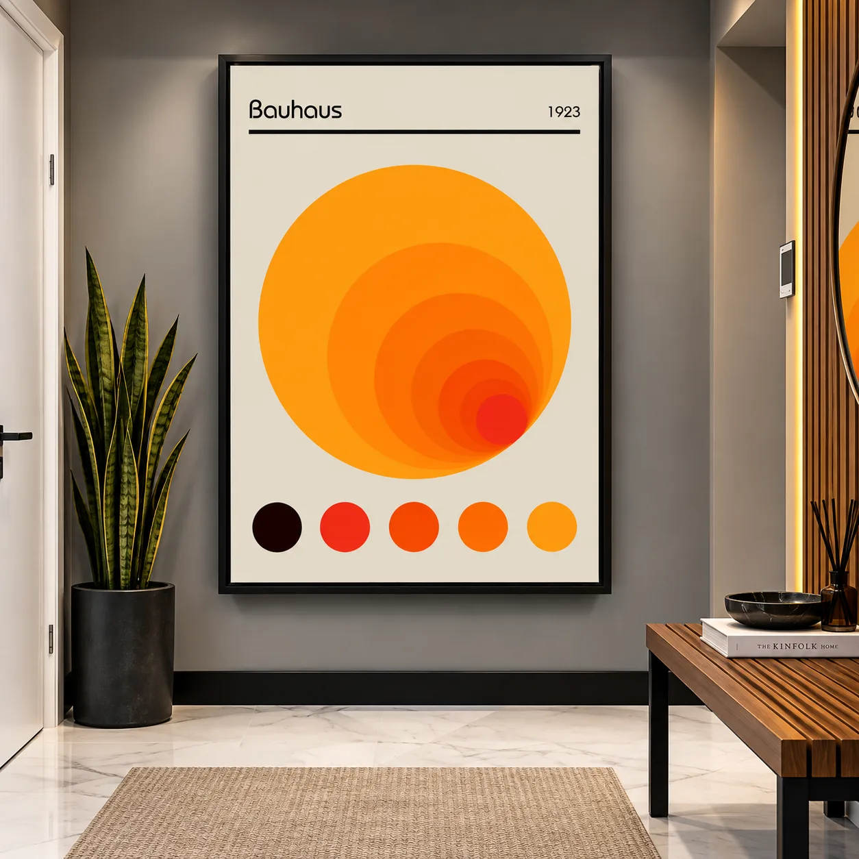 Quadro Decorativo Bauhaus 1923 Orange | Arte Geométrica Abstrata e Design Modernista