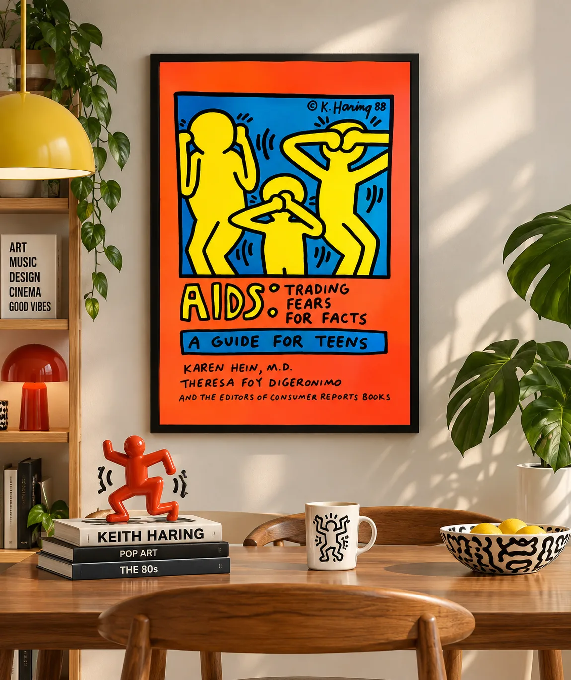 Quadro Decorativo Keith Haring – AIDS: Trading Fears for Facts | Pop Art 1988