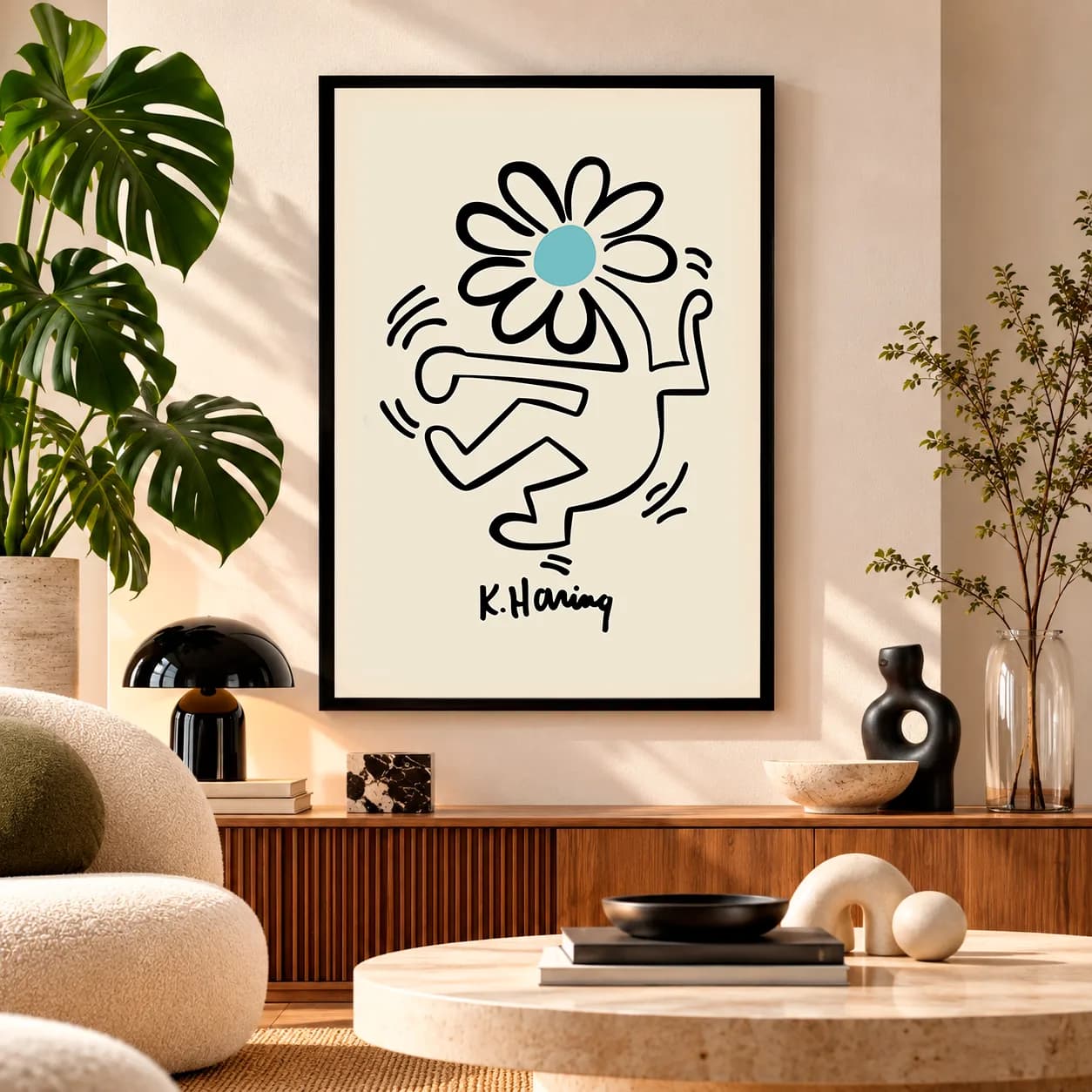 Quadro Decorativo Keith Haring Flower Dancing