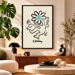 Quadro Decorativo Keith Haring Flower Dancing