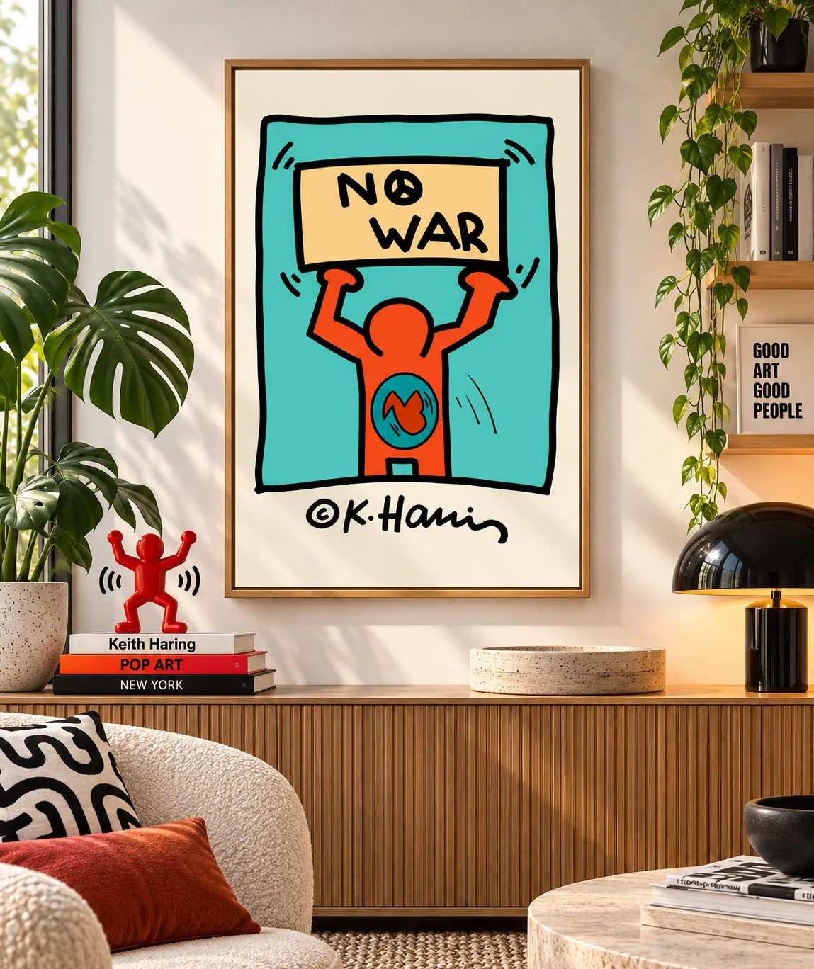 Quadro Decorativo Keith Haring – No War | Pop Art pela Paz