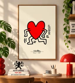 Quadro Decorativo Keith Haring – Heart 1986 | Pop Art