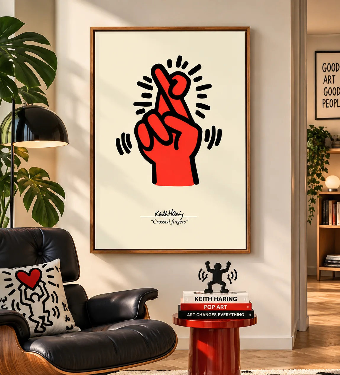 Quadro Decorativo Keith Haring – Crossed Fingers | Pop Art