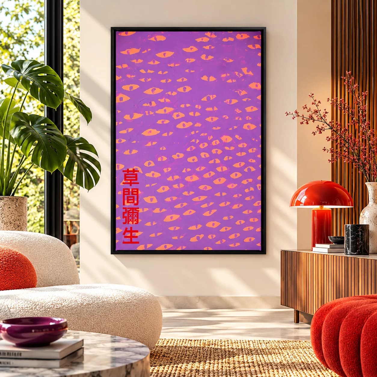 Quadro Decorativo Yayoi Kusama Eyes Purple – Olhos Infinitos