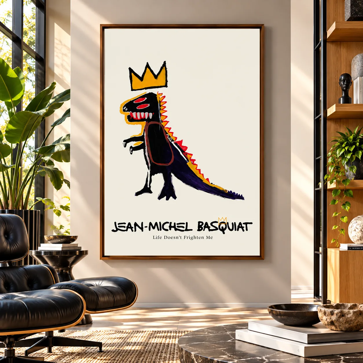Quadro Decorativo Jean-Michel Basquiat Life Doesn’t Frighten Me