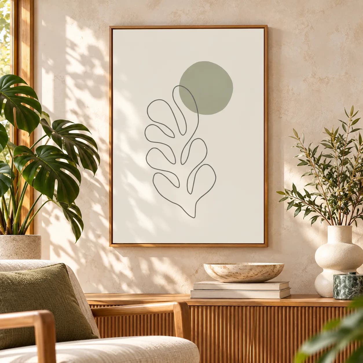 Quadro Decorativo Henri Matisse – Folha em Linha Minimalista