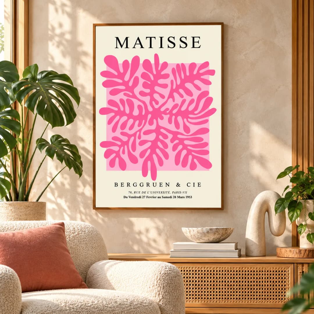 Quadro Decorativo Henri Matisse – Papiers Découpés Folhagem Rosa