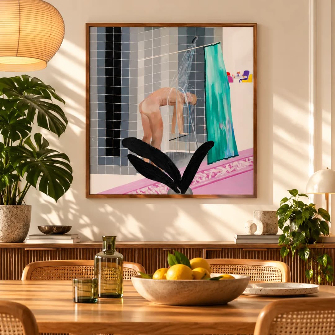 Quadro Decorativo David Hockney – Man in Shower in Beverly Hills