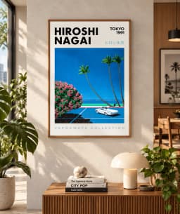 Quadro Decorativo Beach Hiroshi Nagai – Arte Japonesa City Pop