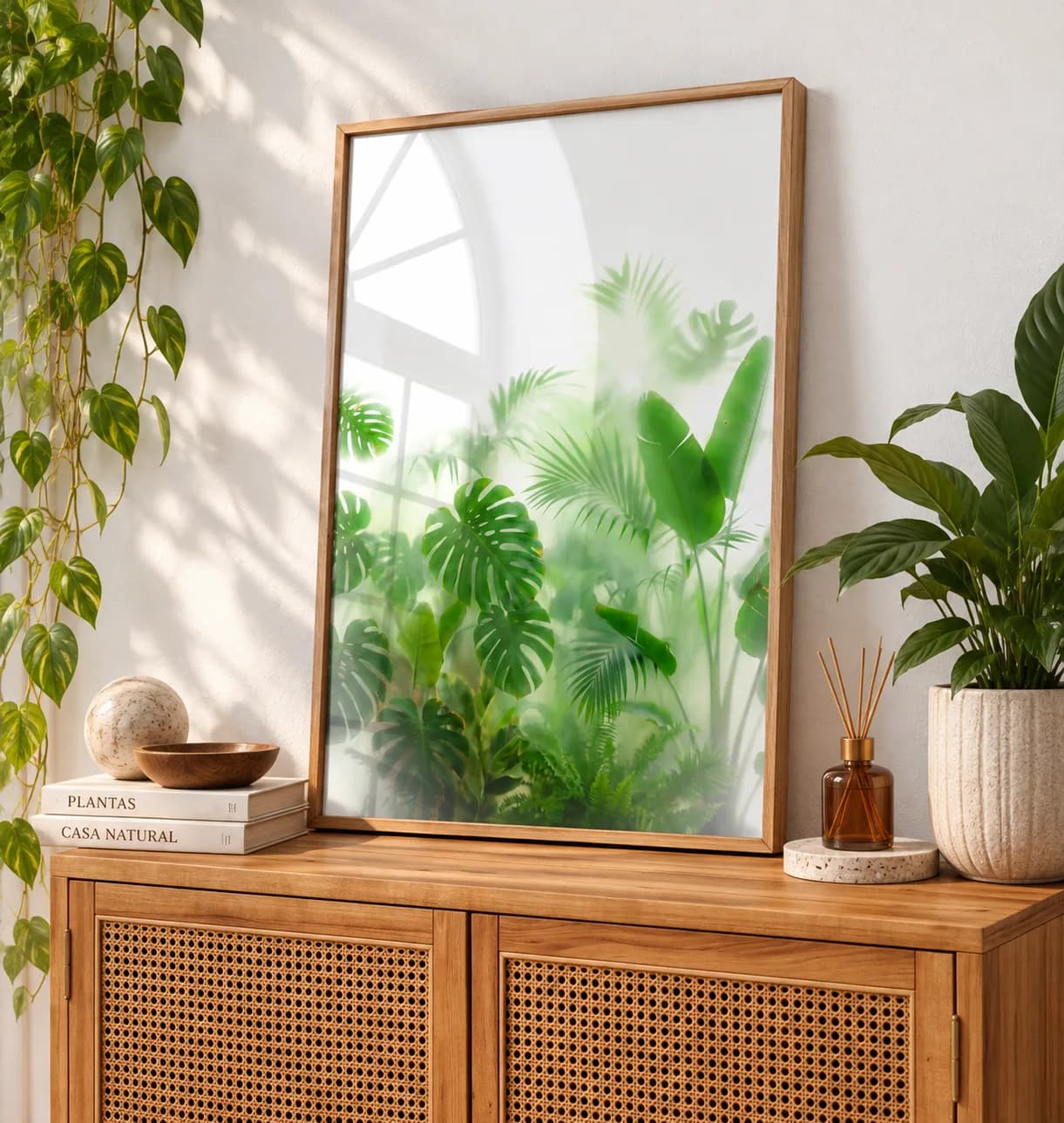 Quadro Decorativo Jardim Tropical Botânico
