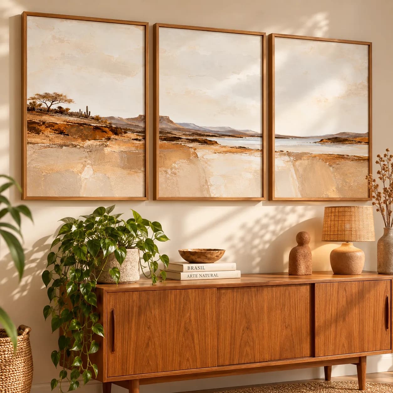 Kit Trio Quadros Decorativos Caminhos do Nordeste – Paisagem Nordestina