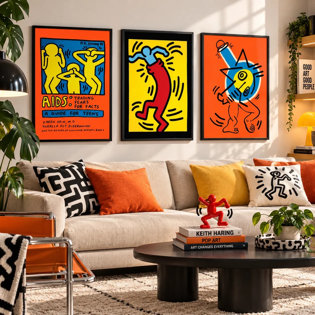 Kit Trio Quadros Decorativos Keith Haring | Pop Art Anos 80