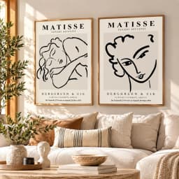 Kit Duo Quadros Decorativos Henri Matisse – Mulher Dormindo e Retrato Feminino