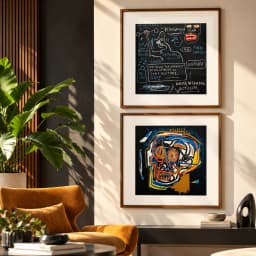 Kit Duo Quadros Decorativos Jean-Michel Basquiat – Kingfish + Untitled Head
