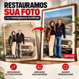 Quadro Decorativo Personalizado com Restauração de Foto Antiga e Ampliação