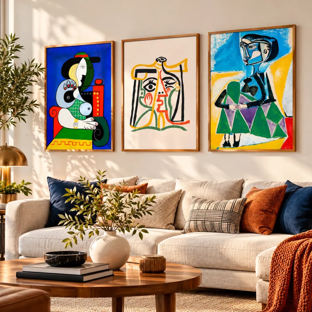Kit Trio Quadros Decorativos Pablo Picasso – Retratos Femininos