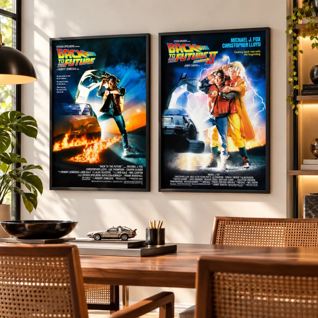 Kit Duo Quadros Decorativos De Volta para o Futuro I e II – Back to the Future