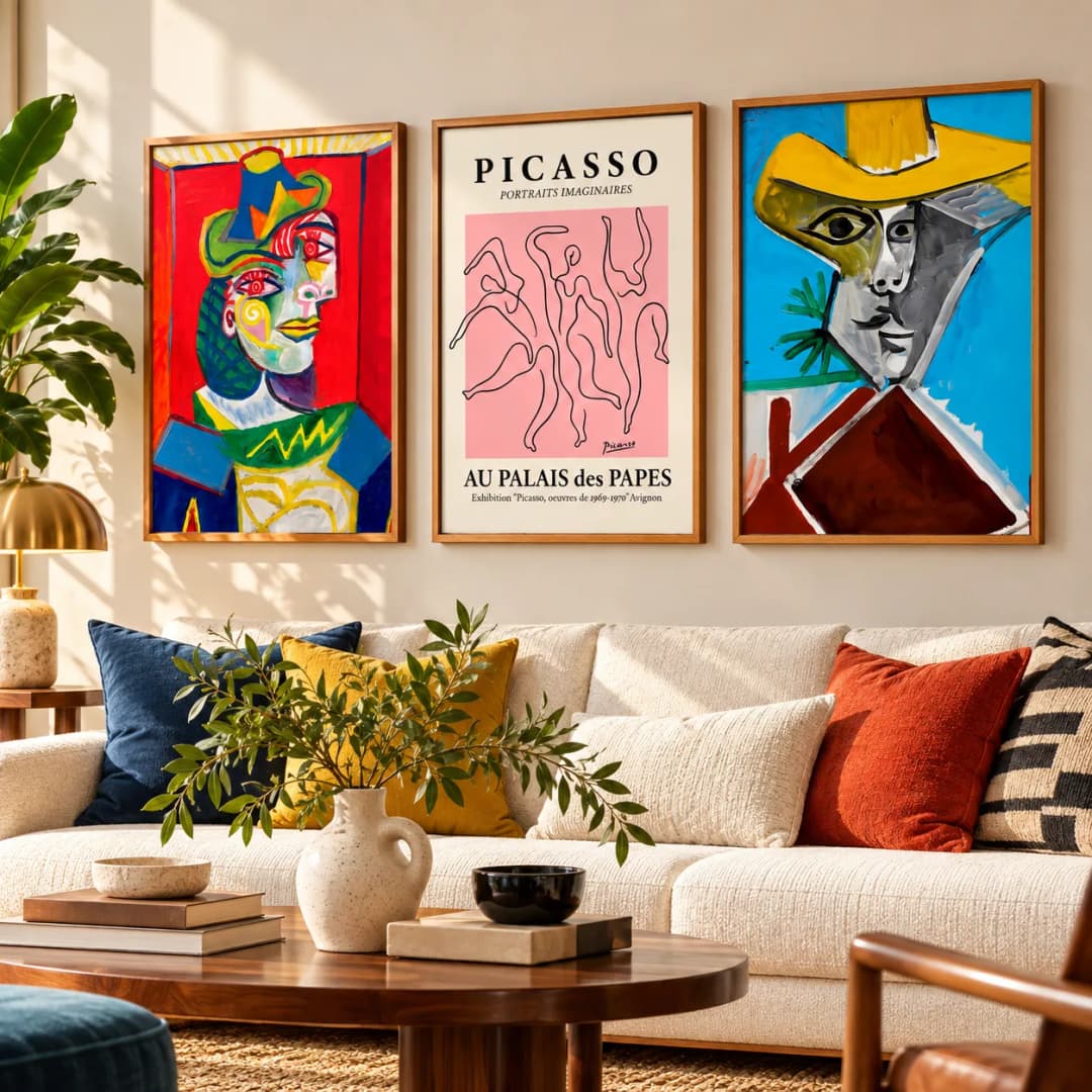 Kit Trio Quadros Decorativos Pablo Picasso – Portraits Imaginaires