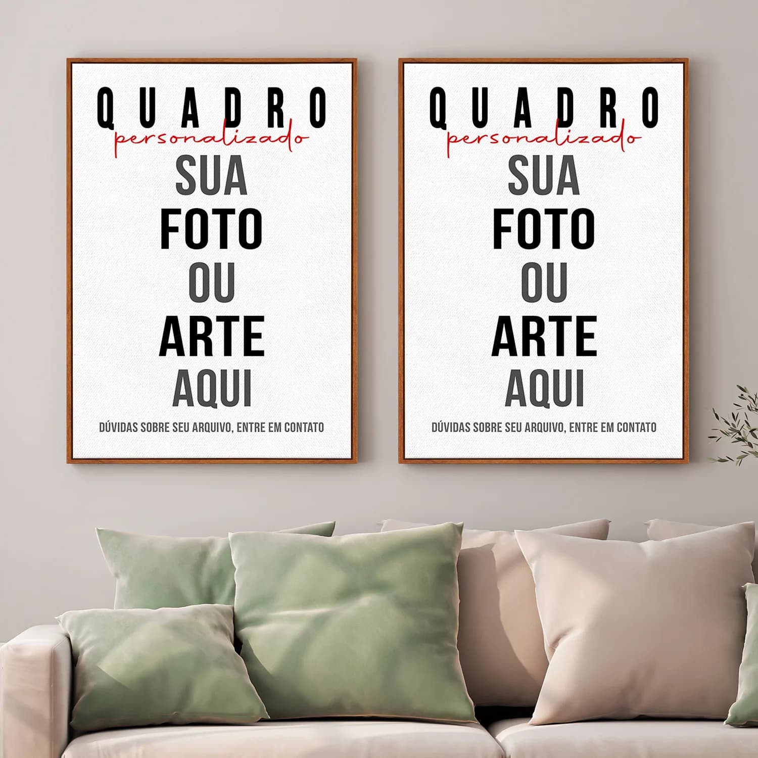 Kit Duo de Quadros Decorativos Personalizados com Sua Foto ou Arte